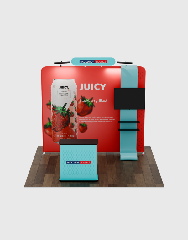 3m Exhibit Kit: Straight Back Wall & Waterfall Shelving Booth