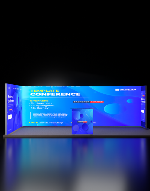 6m Backlit SEG U-Shape Booth Kit with Lightbox Counter