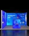 3m Backlit SEG Booth Kit with 2 Sidewalls & Lightbox Counter