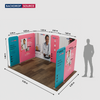 5x3m Magnetic Fabric Booth Wall with 7 Panels