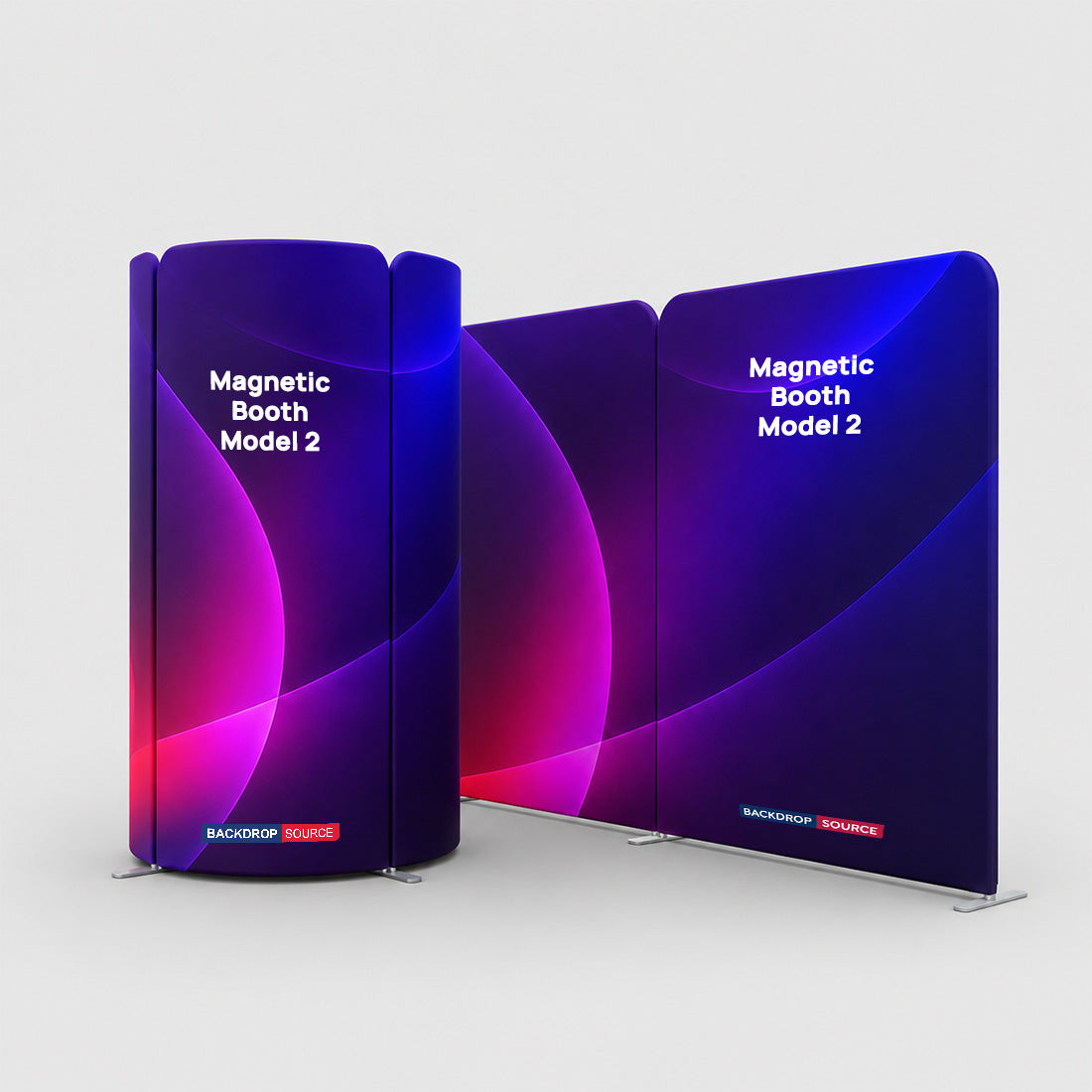 4x3m Magnetic Fabric Booth Wall with Curved Panel Options