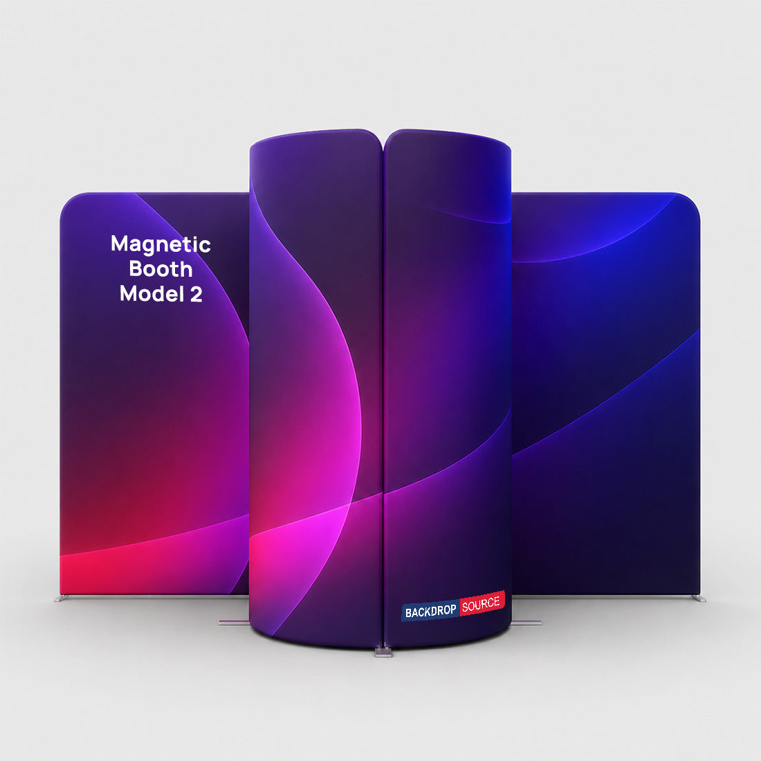 4x3m Magnetic Fabric Booth Wall with Curved Panel Options