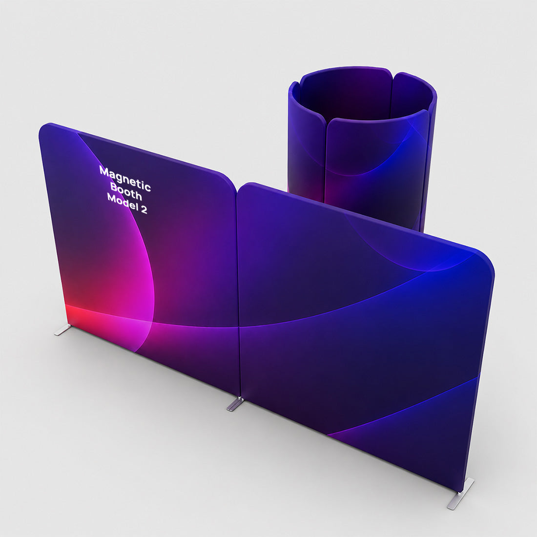 4x3m Magnetic Fabric Booth Wall with Curved Panel Options