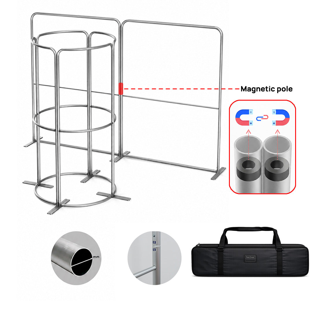 4x3m Magnetic Fabric Booth Wall with Curved Panel Options