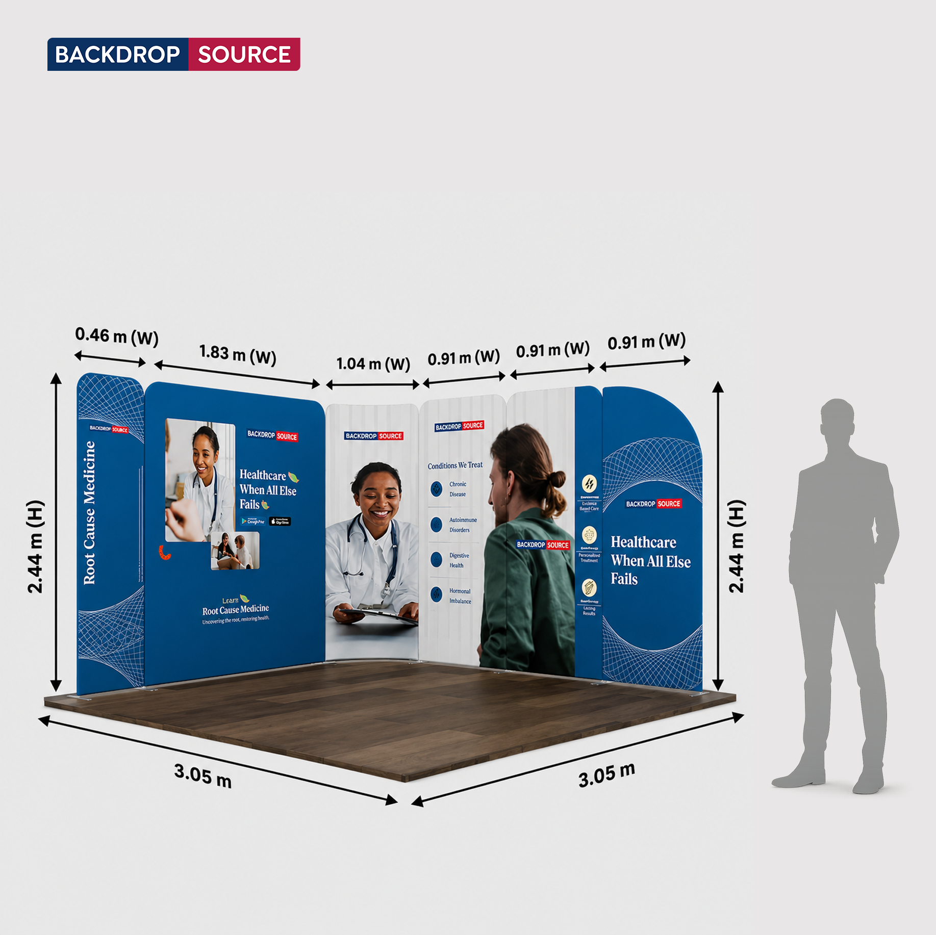 3x3m Magnetic Fabric Booth Wall with Modular Panels