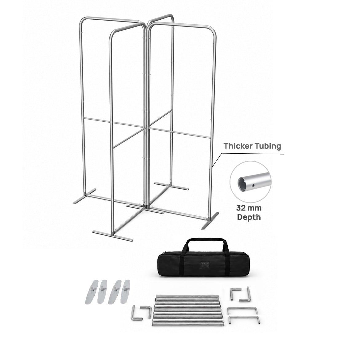 2x2m Magnetic Fabric Straight Backwall Display