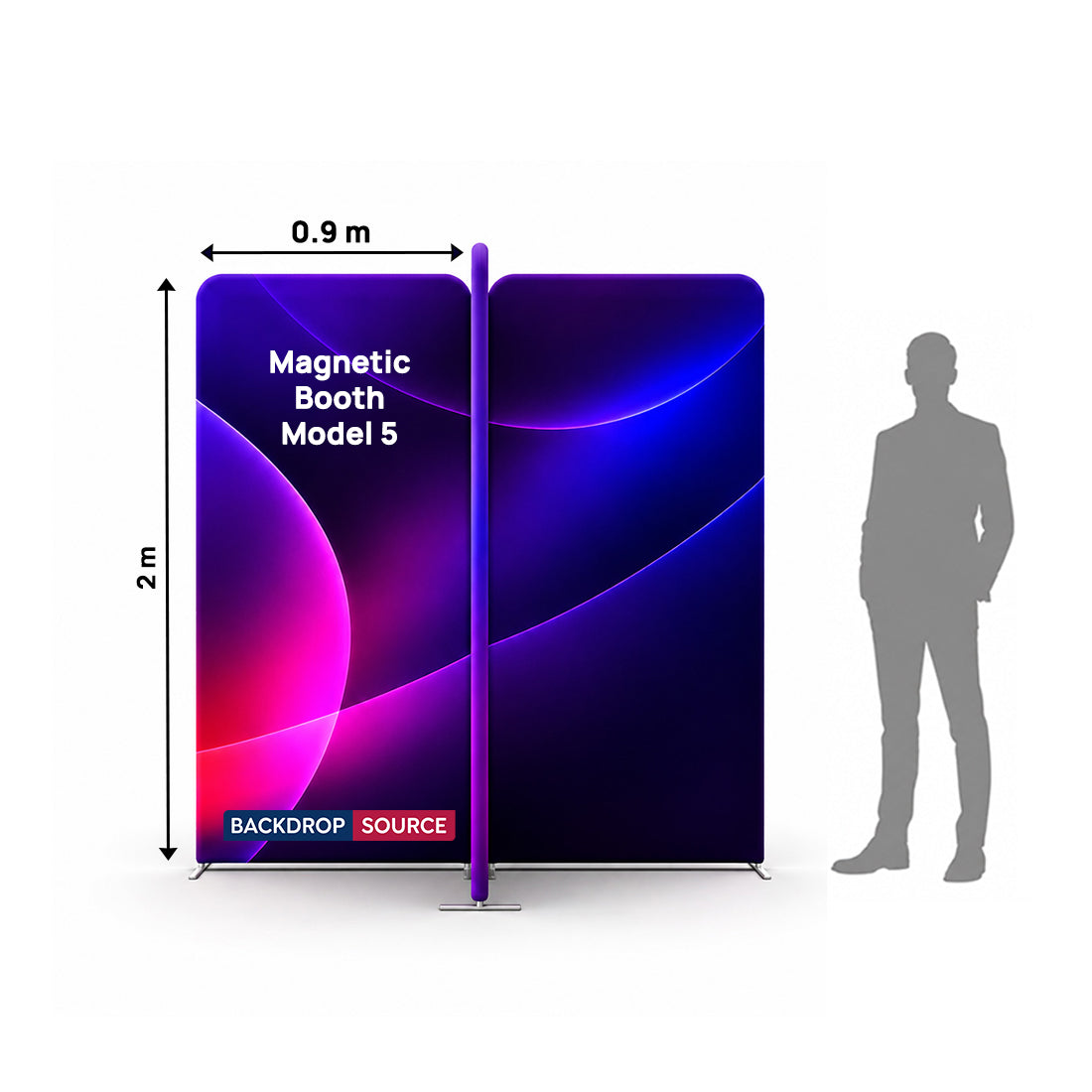 2x2m Magnetic Fabric Straight Backwall Display