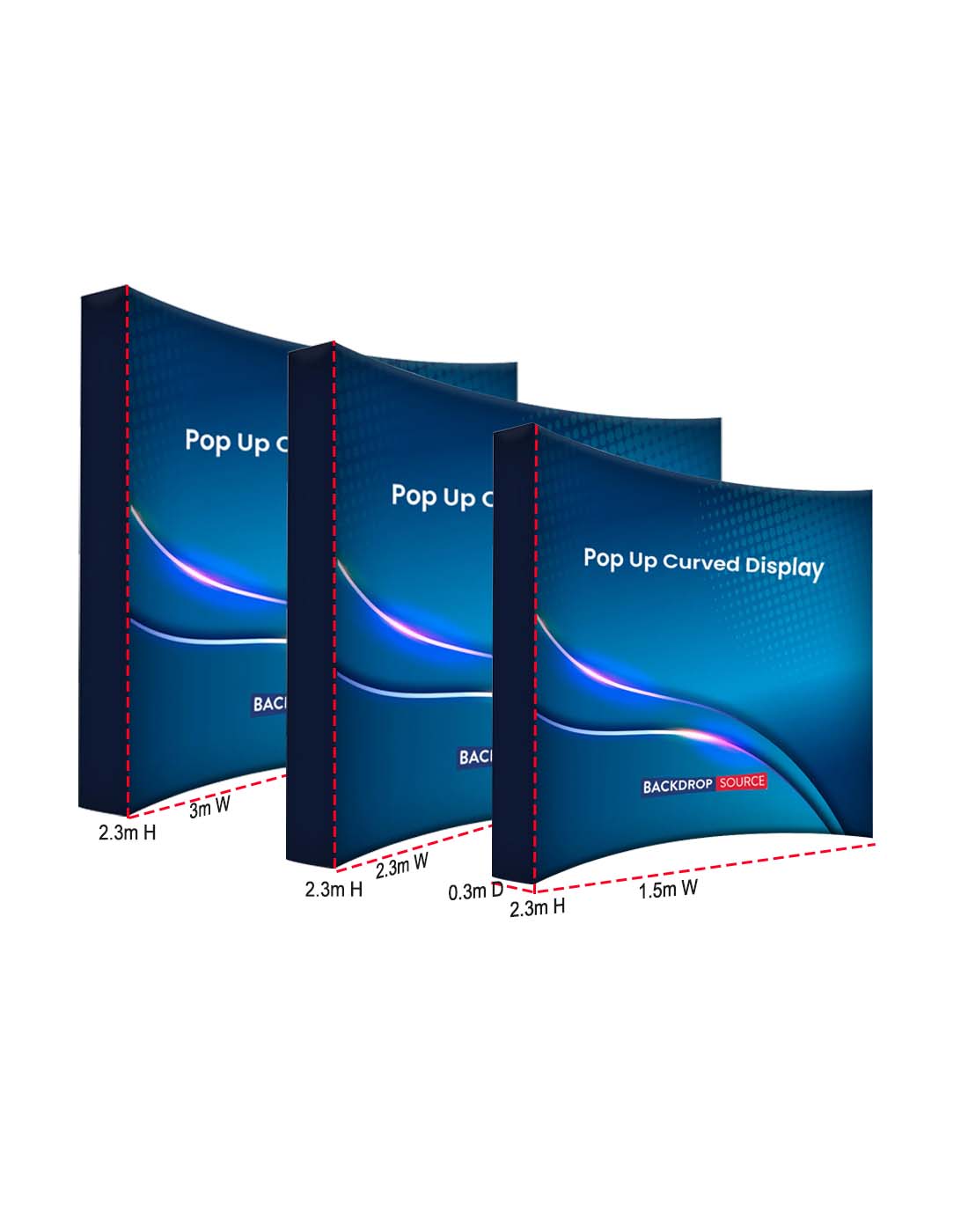 Fabric Pop Up Curved Display for Exhibitions