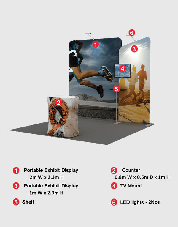 Portable Exhibit Display 3m x 3m - Model 3
