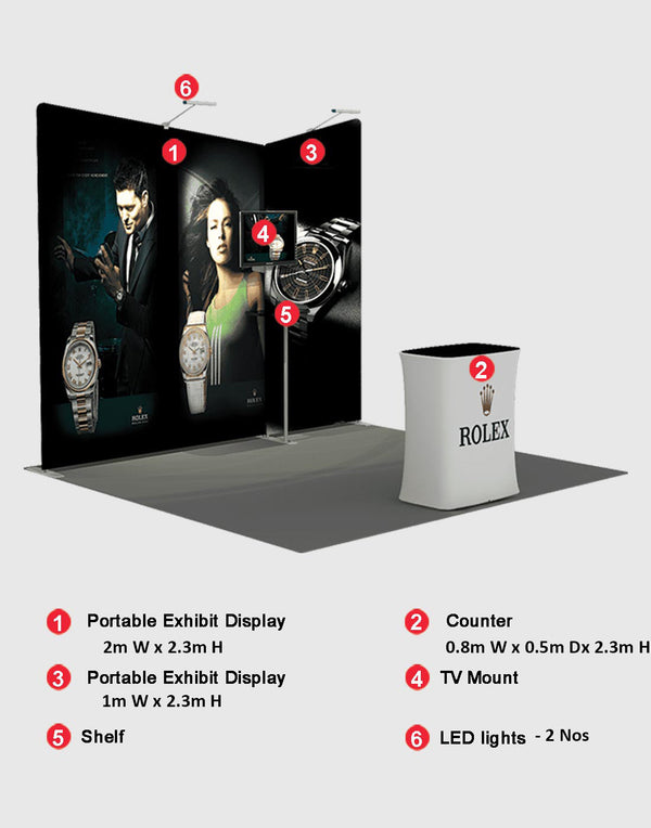 Portable Exhibit Display 3m x 3m - Model 4