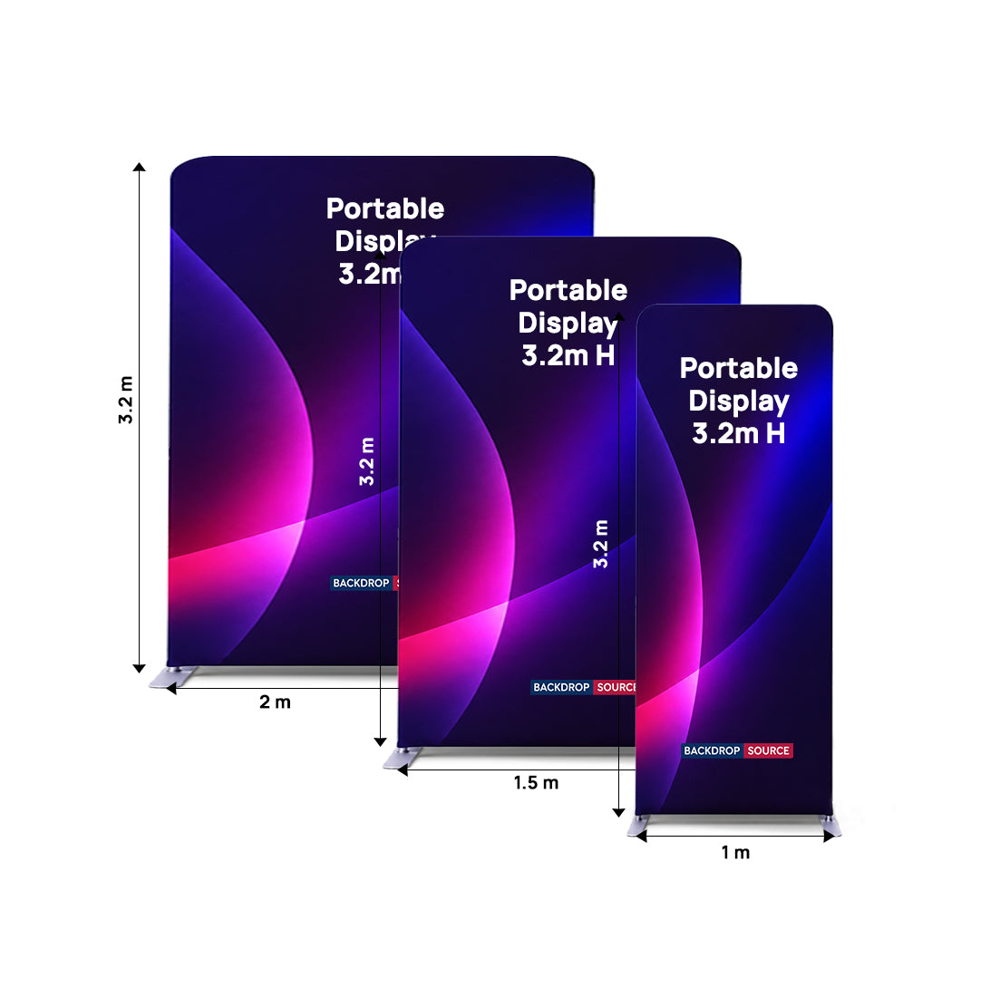 Portable 3.2m High Fabric Exhibit Display