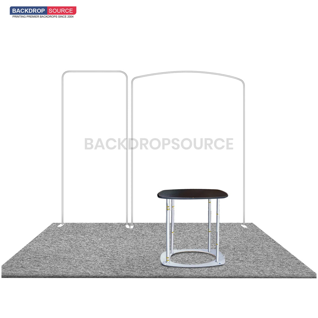 3x3m Booth Kit with Sloped & Straight Walls, Counter & TV Mount