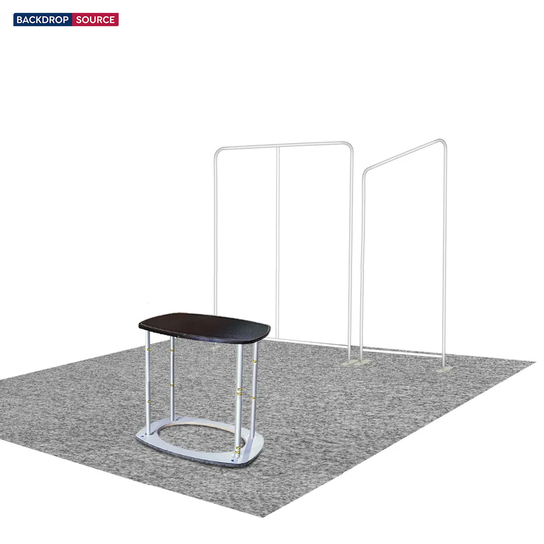 3x3m Booth Kit with Wide Straight Wall & Inclined Side Panel