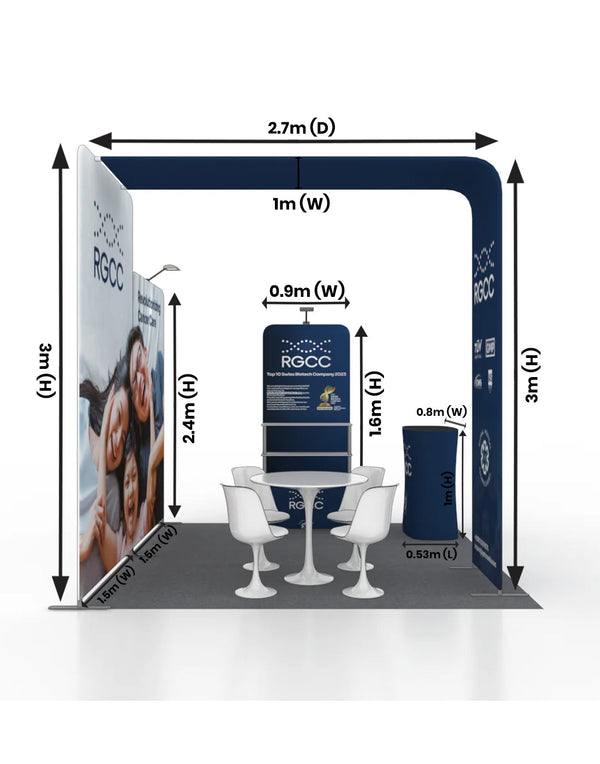 Portable Exhibit Display 3m x 3m - Model 15