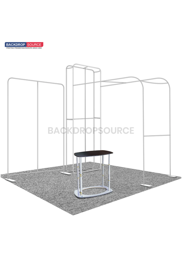 Premium Modular L Arch TV Display Exhibition Kit for 3m Wide Booths