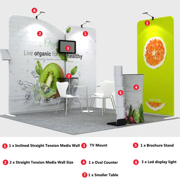 Premium TV Display Exhibition Kit for 3m Wide Booths