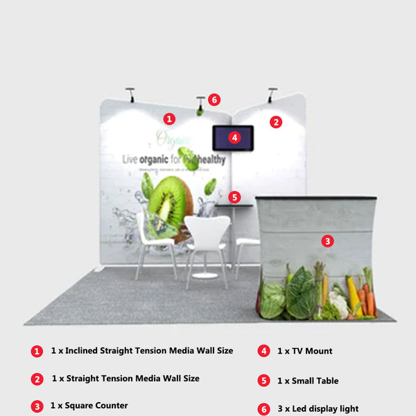 Inclined Exhibition Kit for 3m Wide Booths