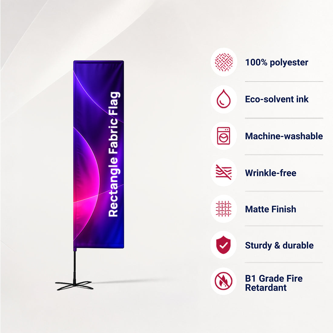 Duplex Printing Rectangle Advertising Flag