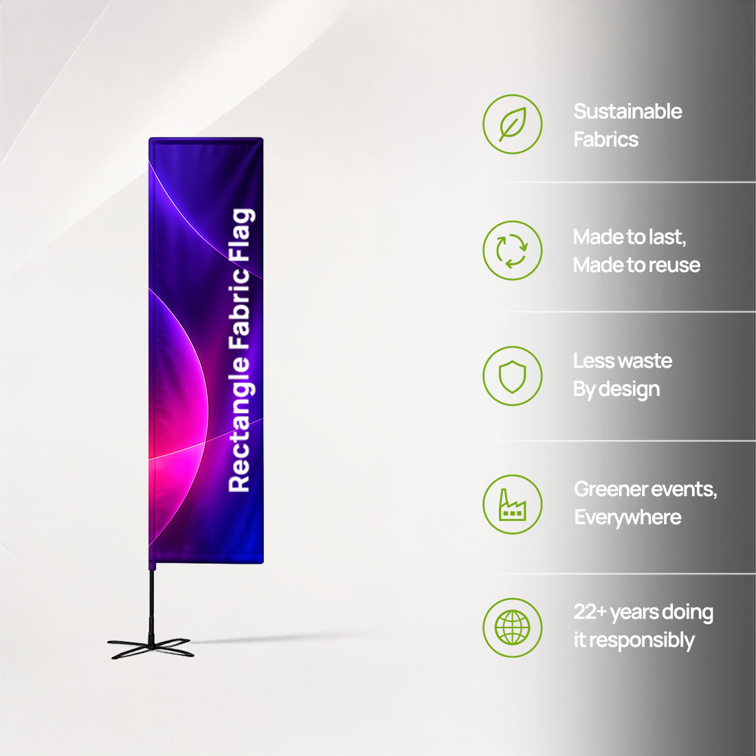 Duplex Printing Rectangle Flag with Uni-Fit Pole