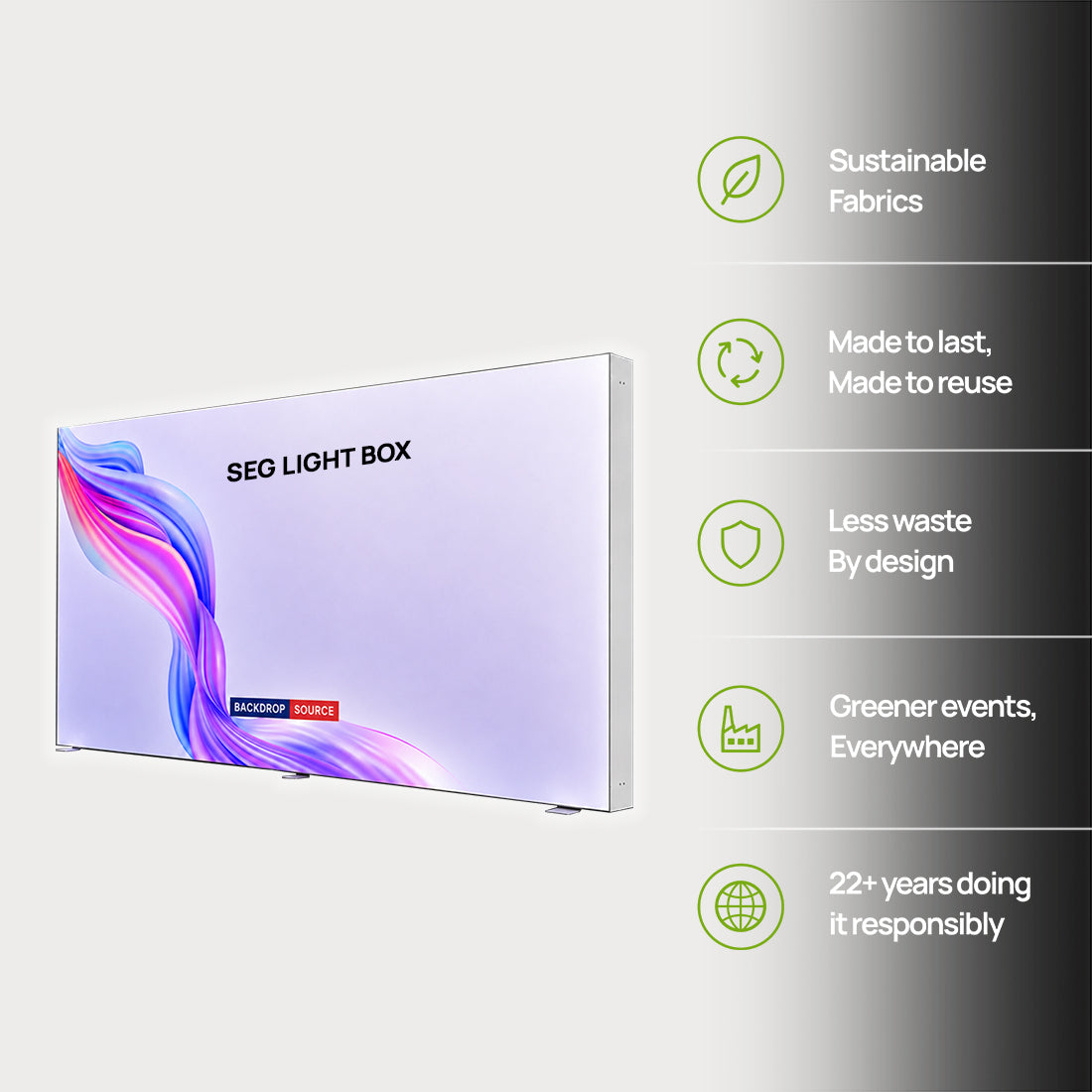 SEG Frameless Fabric LED Light Box Display - 6m W