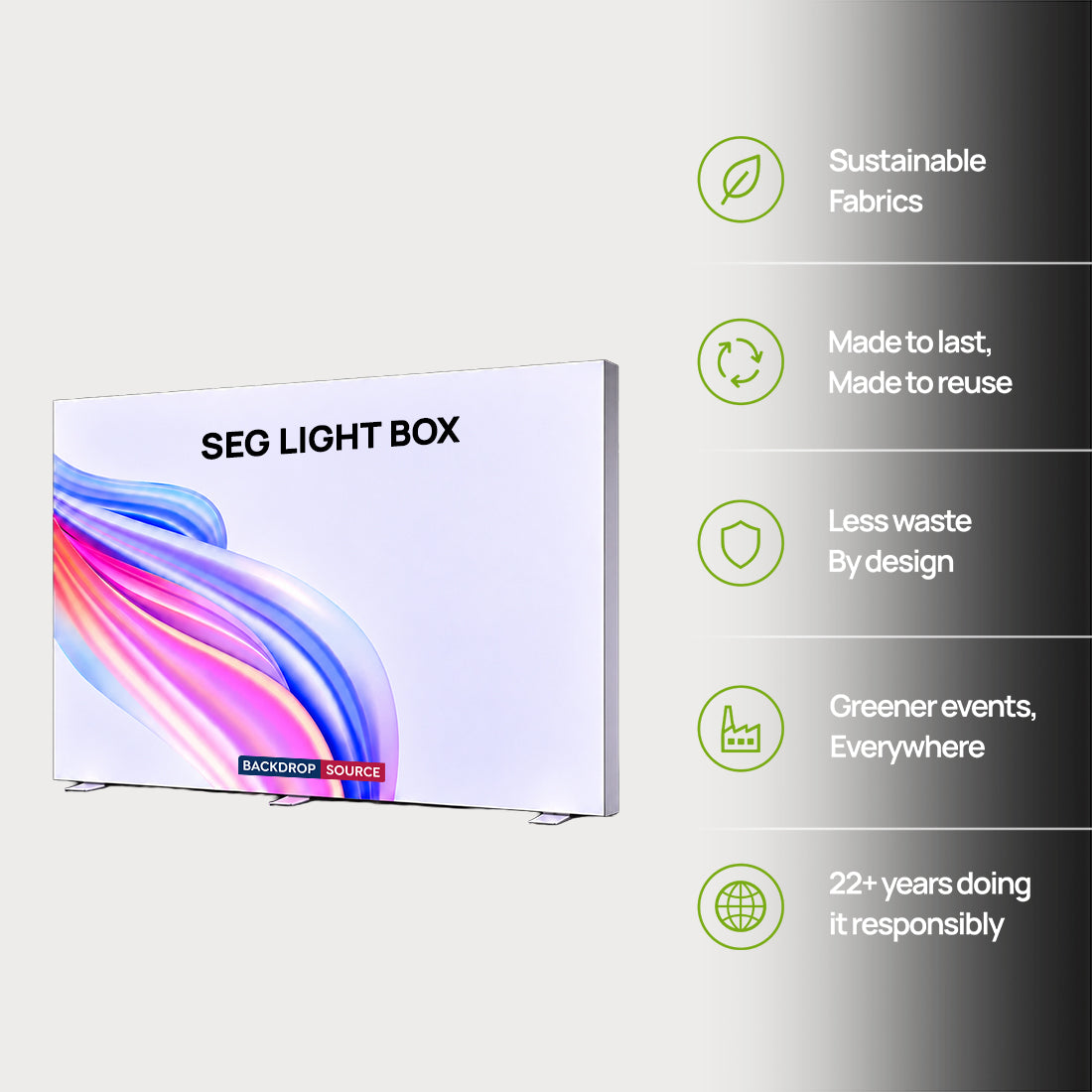 SEG Frameless Fabric LED Light Box Display - 3m W