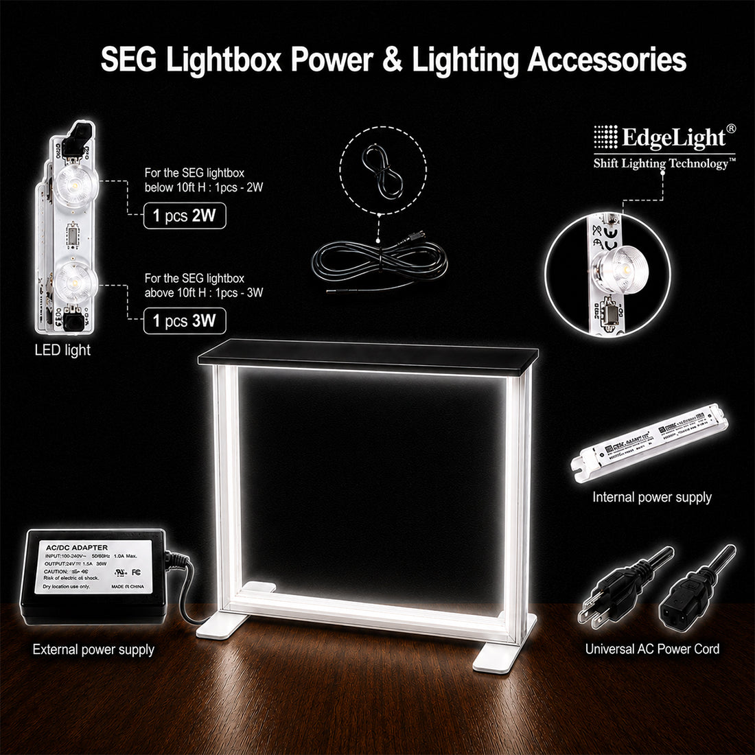 SEG Fabric Light Box Display Counter – 1m H