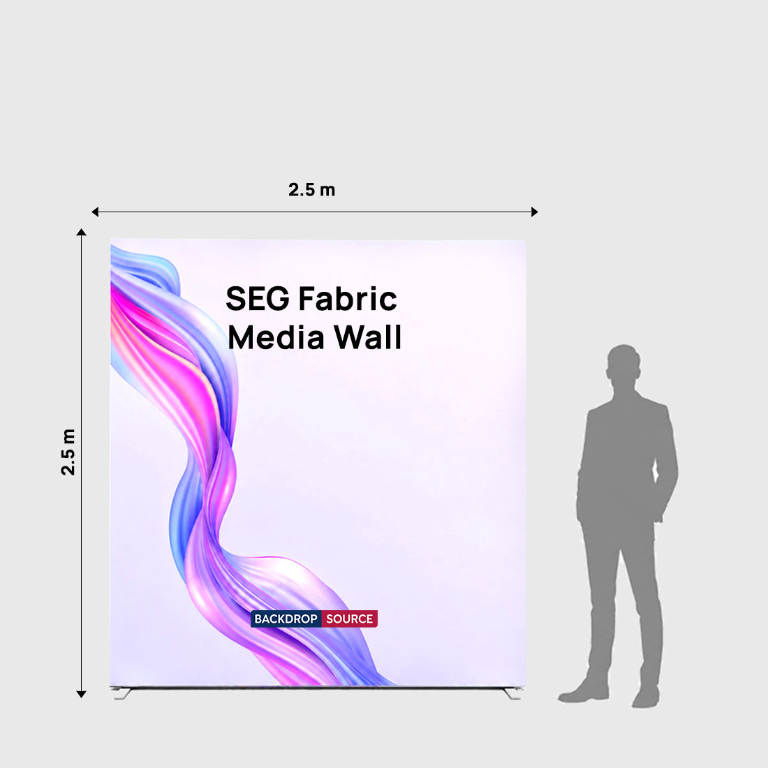 SEG Fabric Media Wall - 2.5m W x 2.5m H