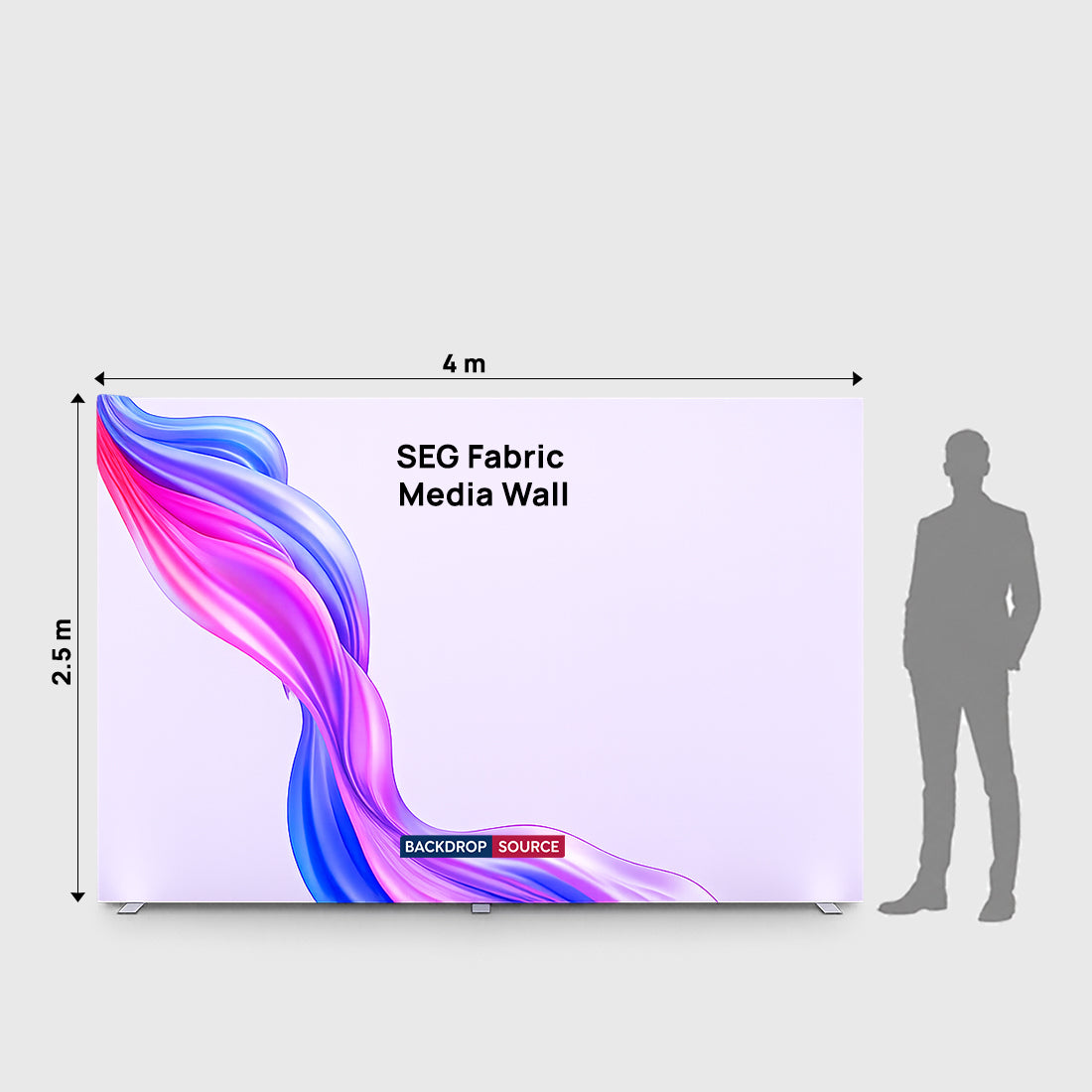SEG Fabric Media Wall 4m W x 2.5m H