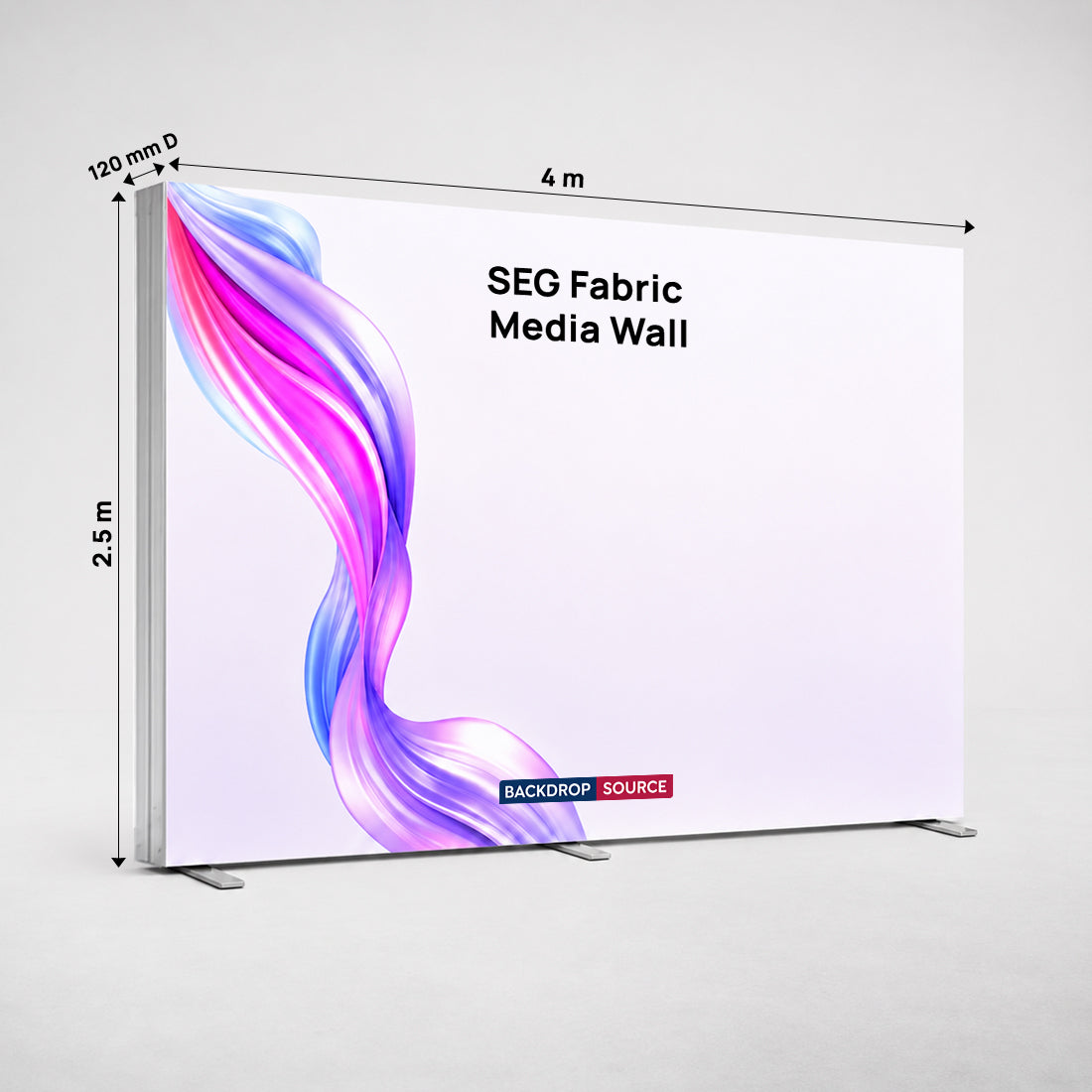 SEG Fabric Media Wall 4m W x 2.5m H