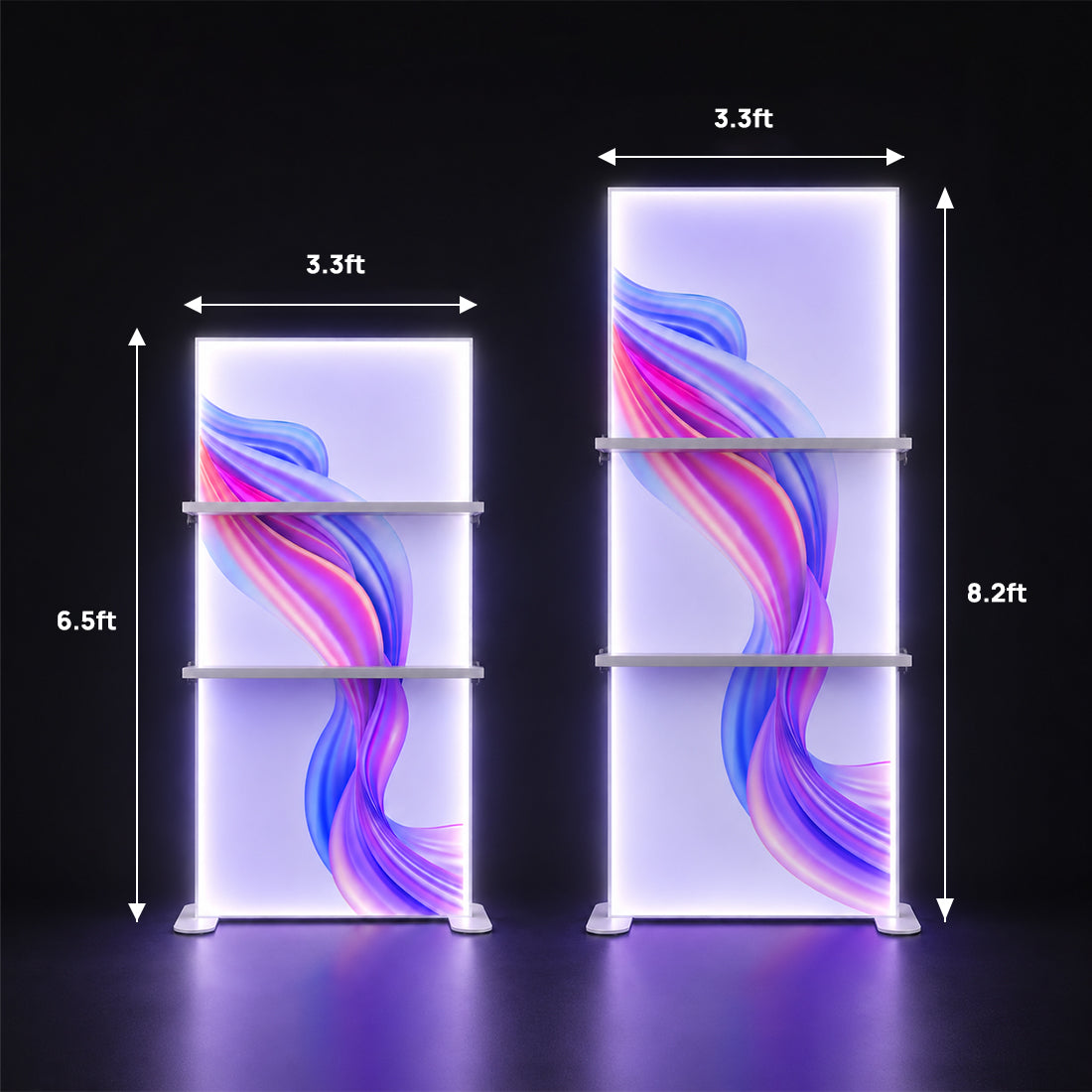 LED light box with Shelves