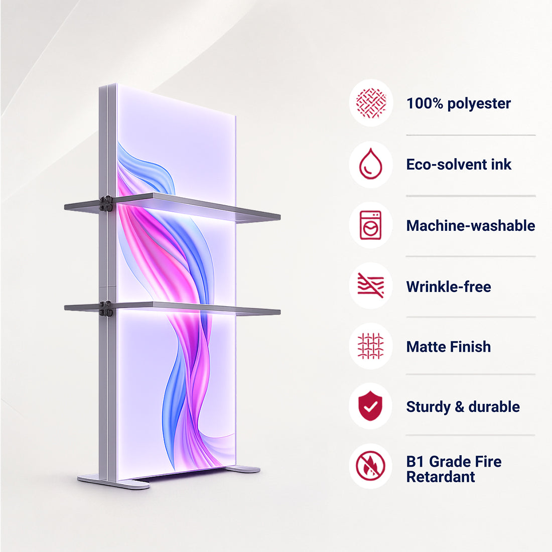 LED light box with Shelves