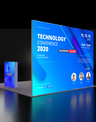 3m Backlit SEG L-Shape Booth Kit with Lightbox Counter