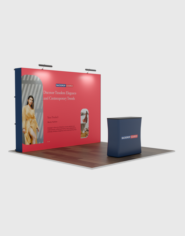 3m x 3m Straight Popup Exhibit Pro 3-in-1 Display Kit with Illume Lights