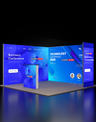 3m Backlit SEG Booth Kit with 2 Sidewalls & Lightbox Counter
