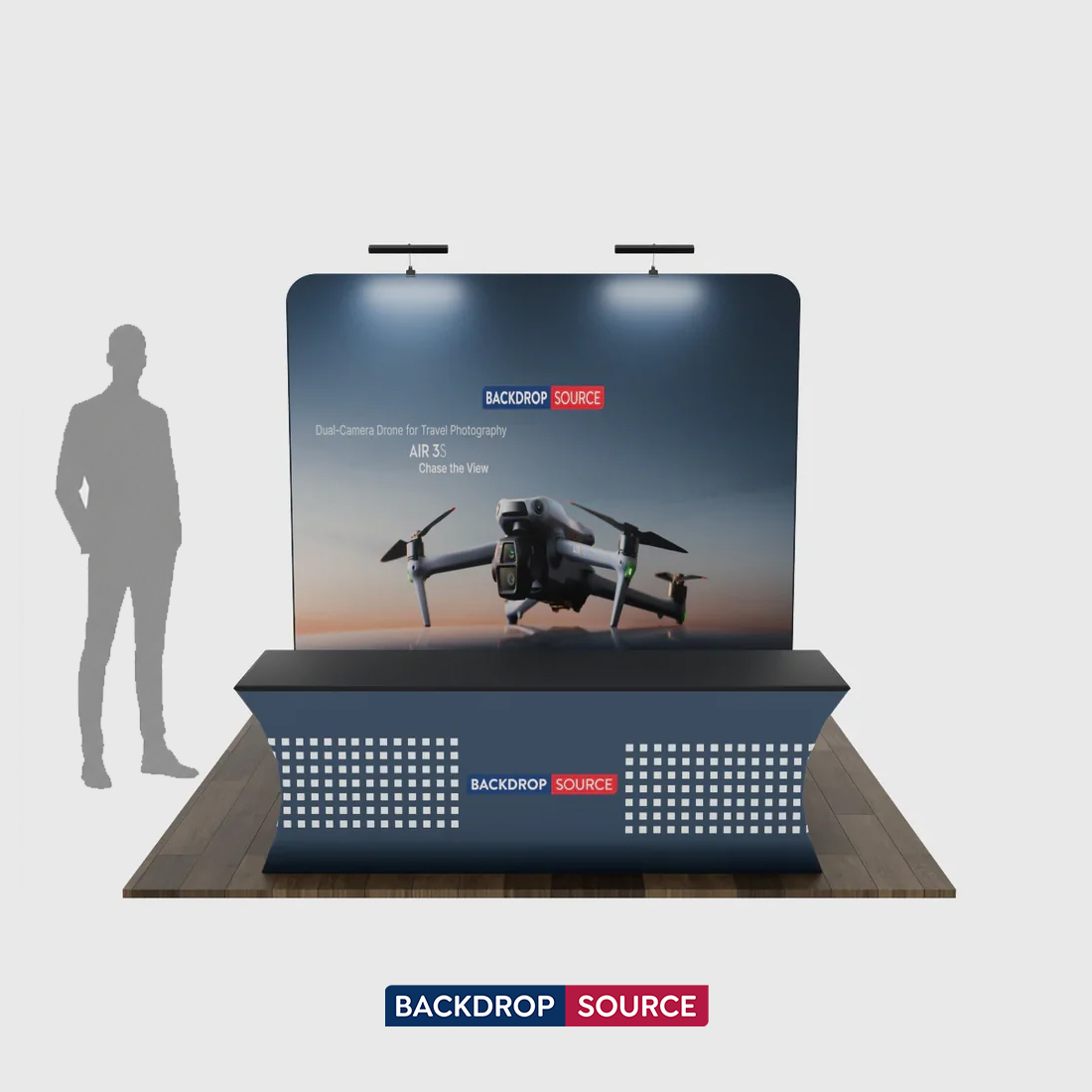 Compact 3x3m Booth Kit with Backwall and Table Cover