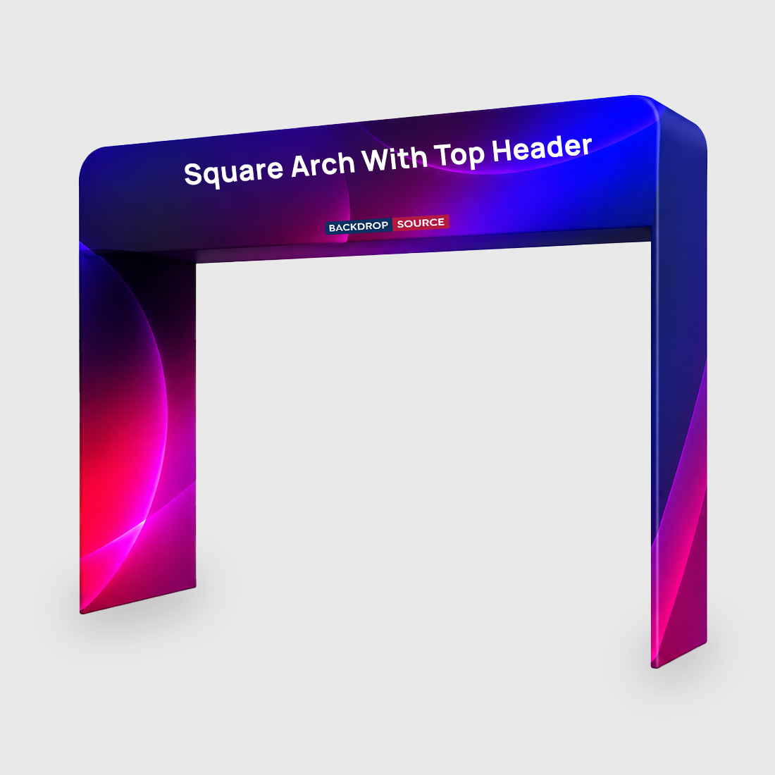 Square Shape Tension Fabric Display Arch With Header