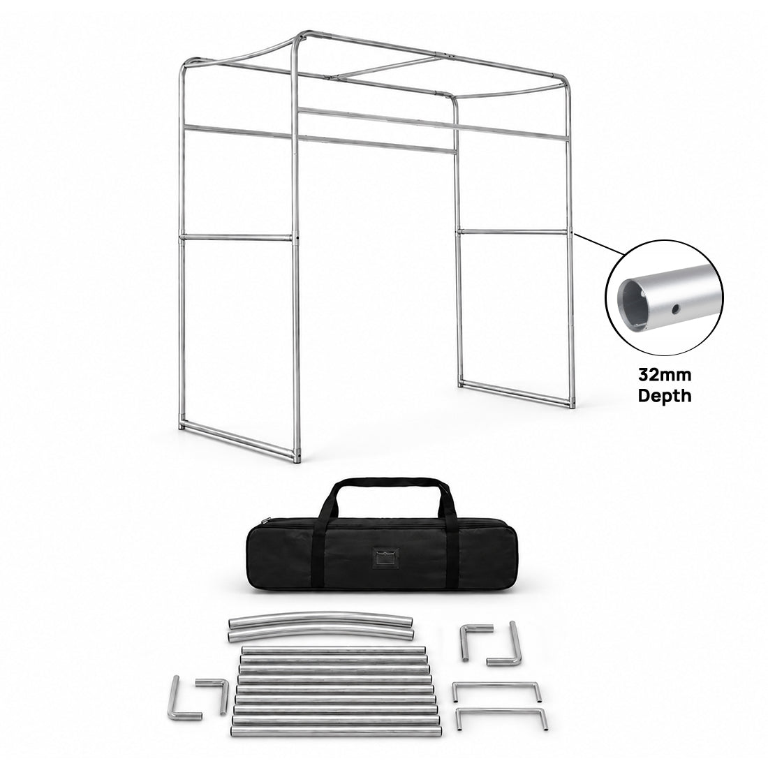 Square Shape Tension Fabric Display Arch With Header