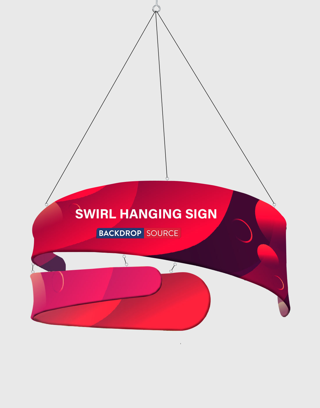 Banner Handing Swirl Hanging Banner | Overhead Fabric Display for Events & Exhibitions ...
