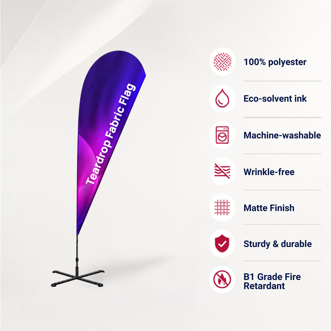 Duplex Printing Teardrop Advertising Flag