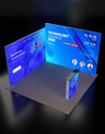3m Backlit SEG L-Shape Booth Kit with Lightbox Counter