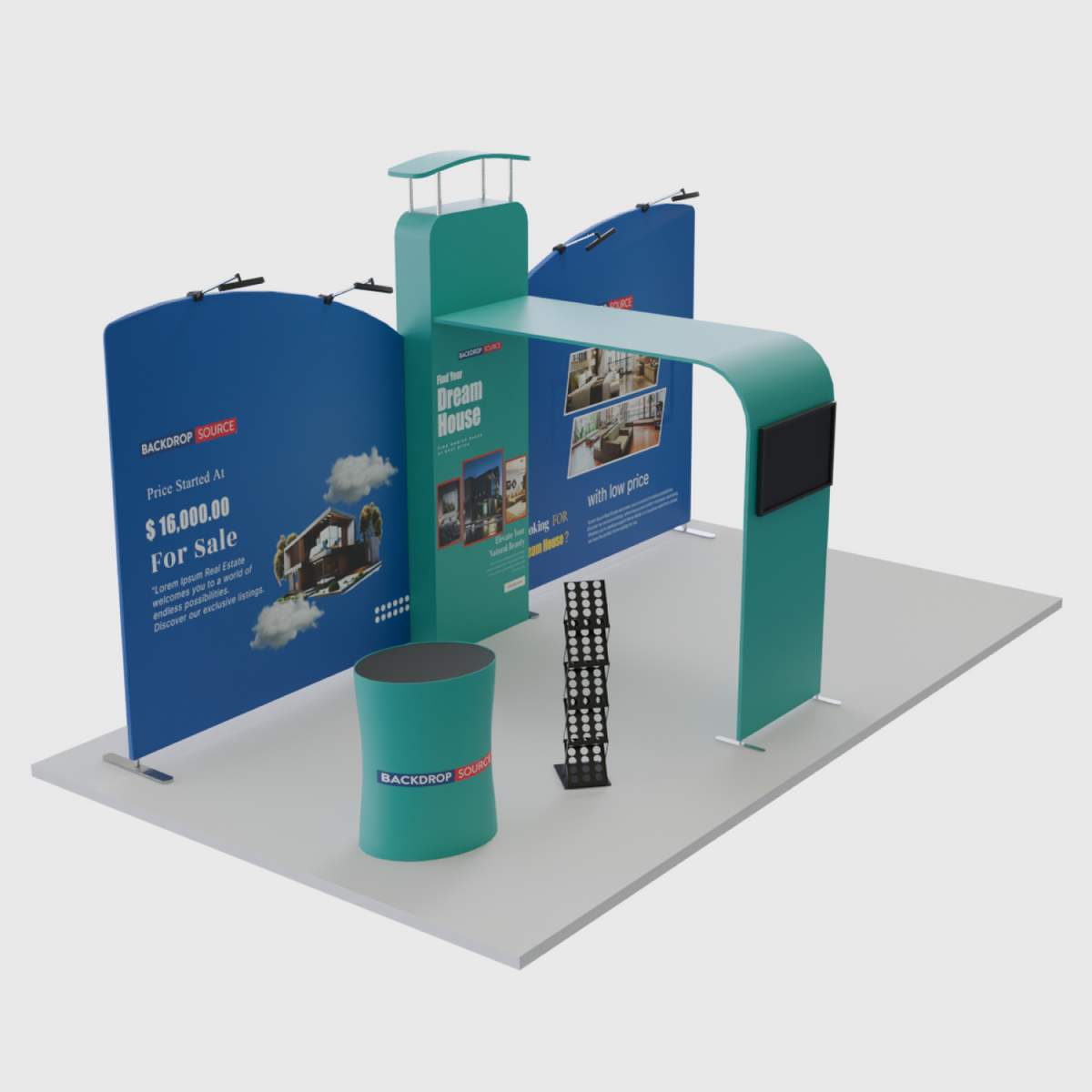 6m Inclined with 3D Wall & Arch Exhibition | Backdropsource ...