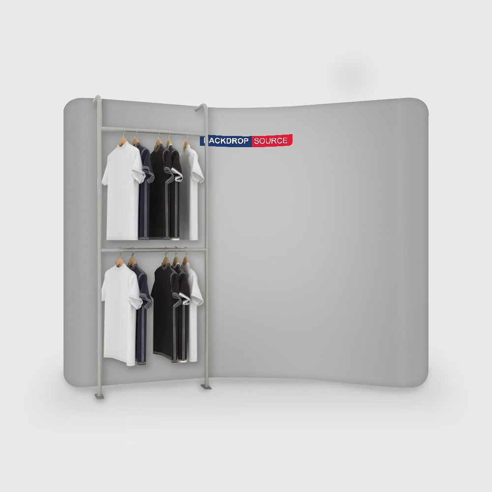 Apparel Display Frame with Dual Hanger Bars