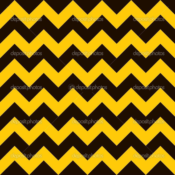 Yellow and Black Warning Chevron Indelible Print Fabric Backdrop