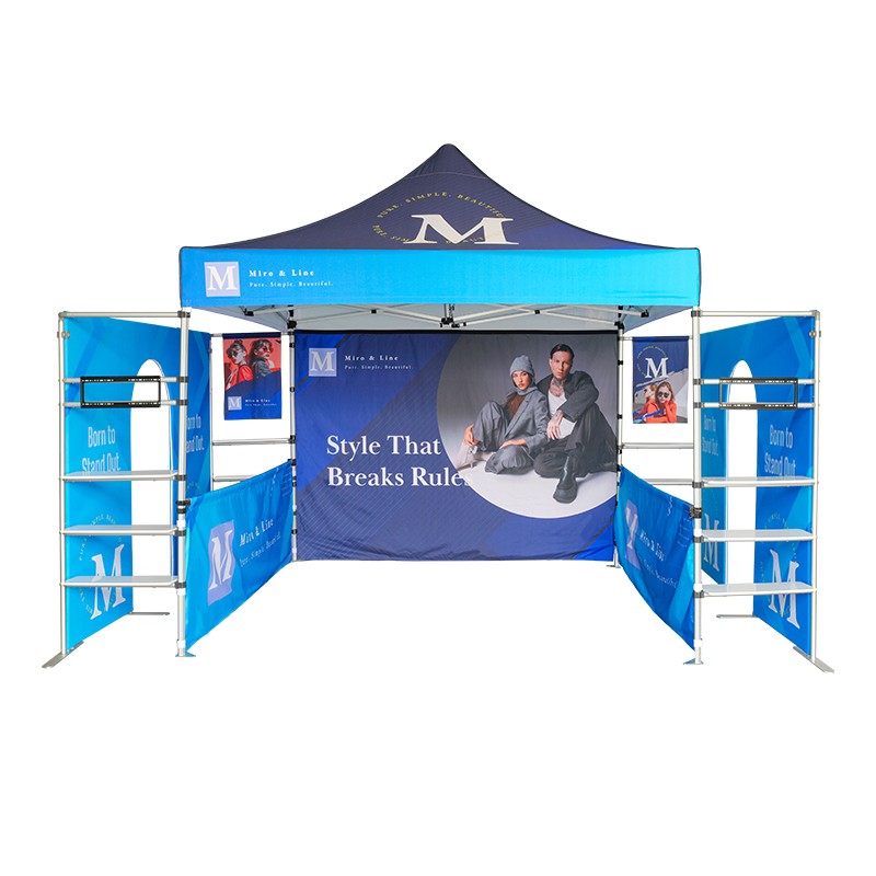 3m x 3m Fabric Canopy Kit A6 with Dual Arch Doorways & Quad Display Shelving