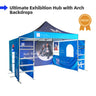 3m x 3m Fabric Canopy Kit A6 with Dual Arch Doorways & Quad Display Shelving