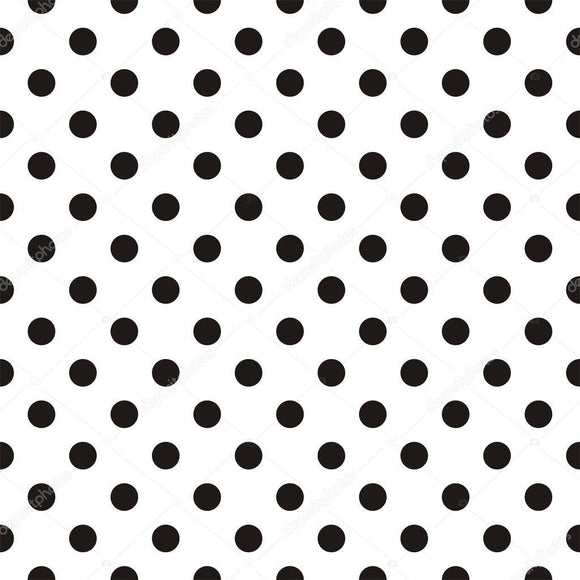 Black Polka Dots on White Background Print Photography Backdrop
