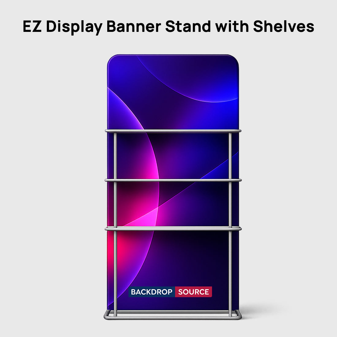EZ Display Banner Stand with Shelves - 1