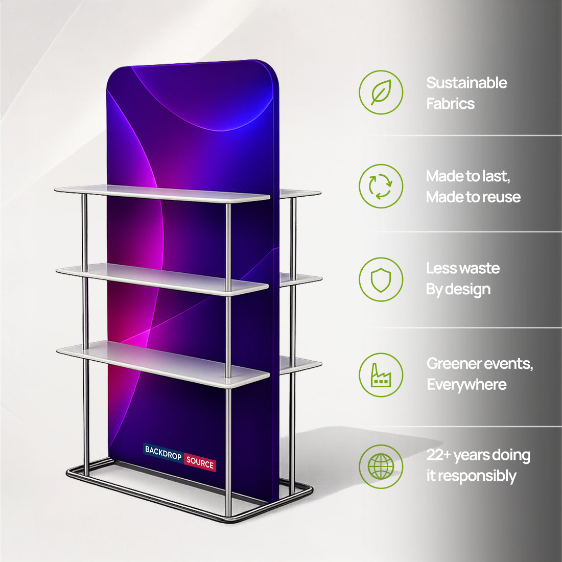 EZ Display Banner Stand with Shelves - 7