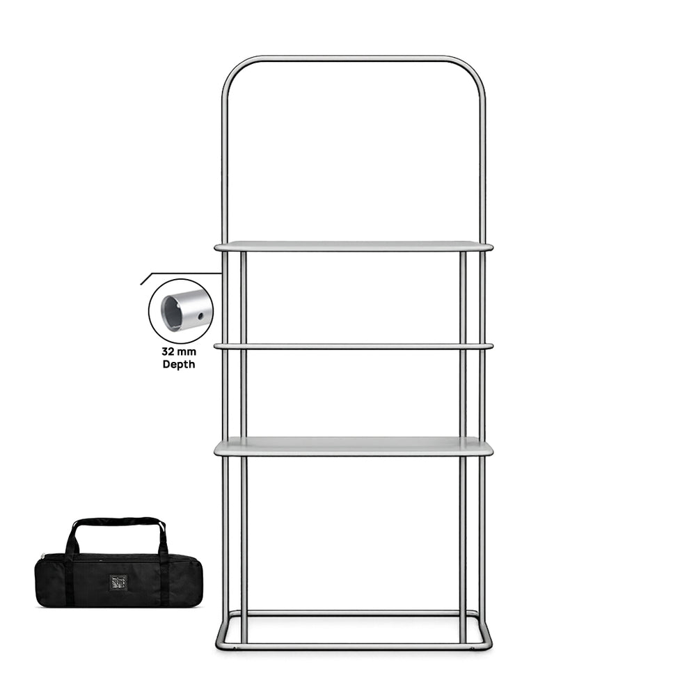 EZ Display Banner Stand with Shelves - 5