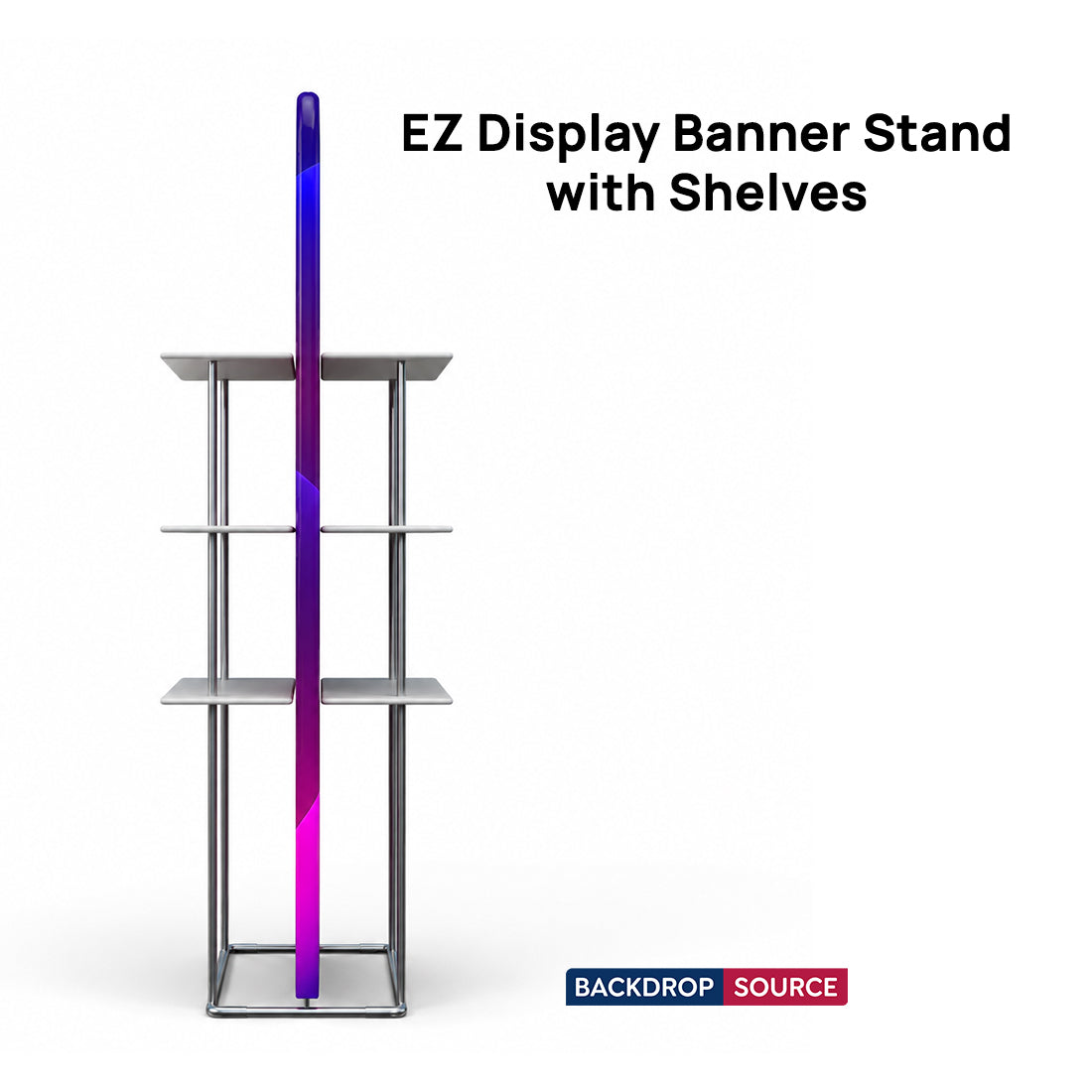 EZ Display Banner Stand with Shelves - 9